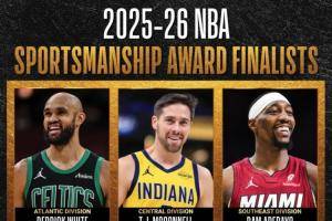 NBA官宣体育道德风尚奖候选:SGA&阿德巴约&麦康纳&霍福德等共6人
